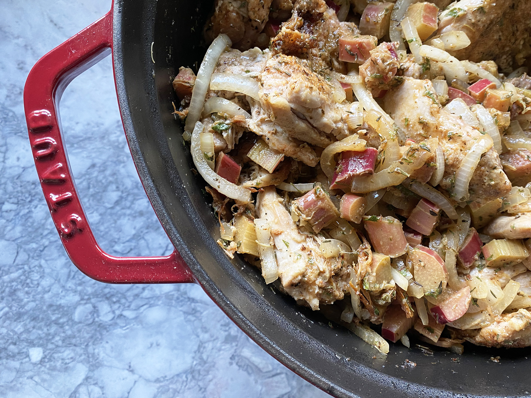 Rhubarb Smothered Chicken