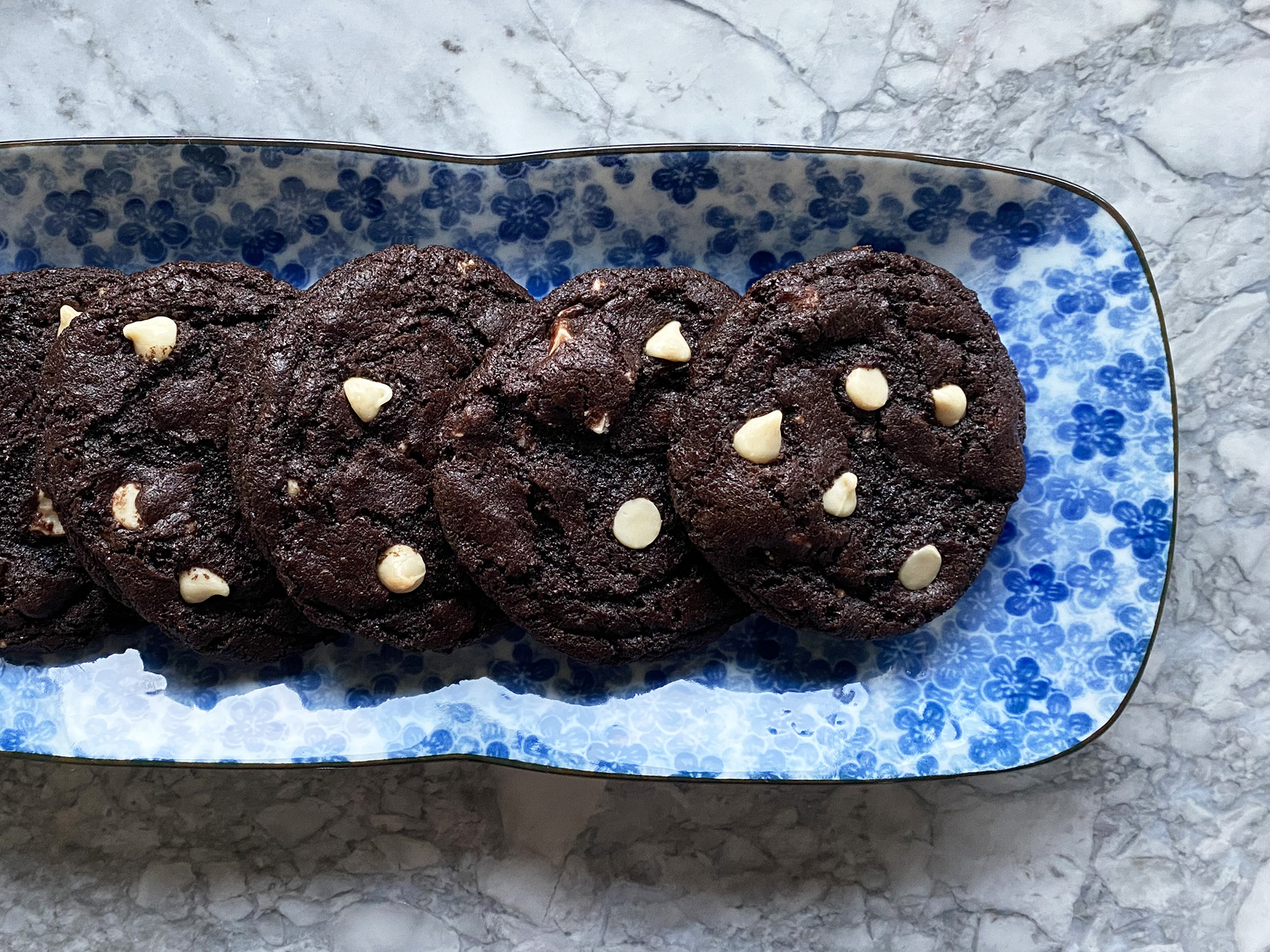 Double Chocolate, White Chocolate Chip Cookies