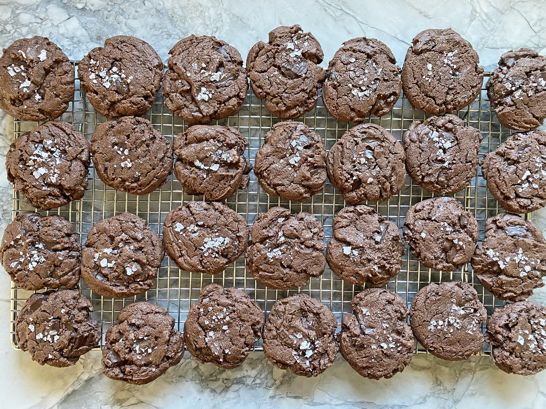 Double Dark Chocolate Chunk Cookies