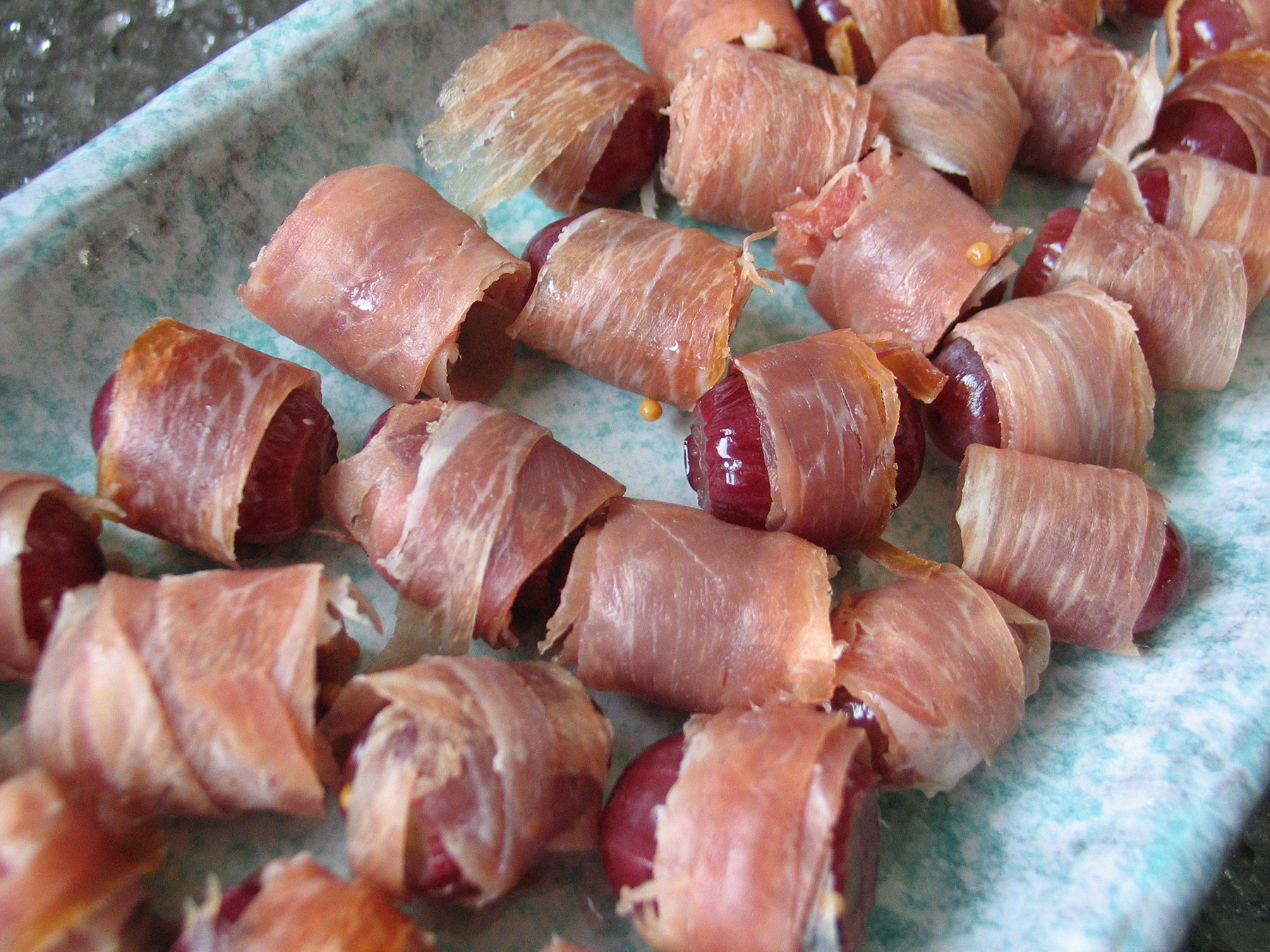 Prosciutto-Wrapped Pickled Grapes