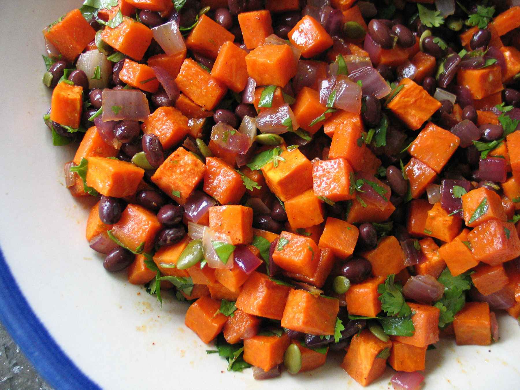 Roasted Sweet Potato and Black Bean Salad