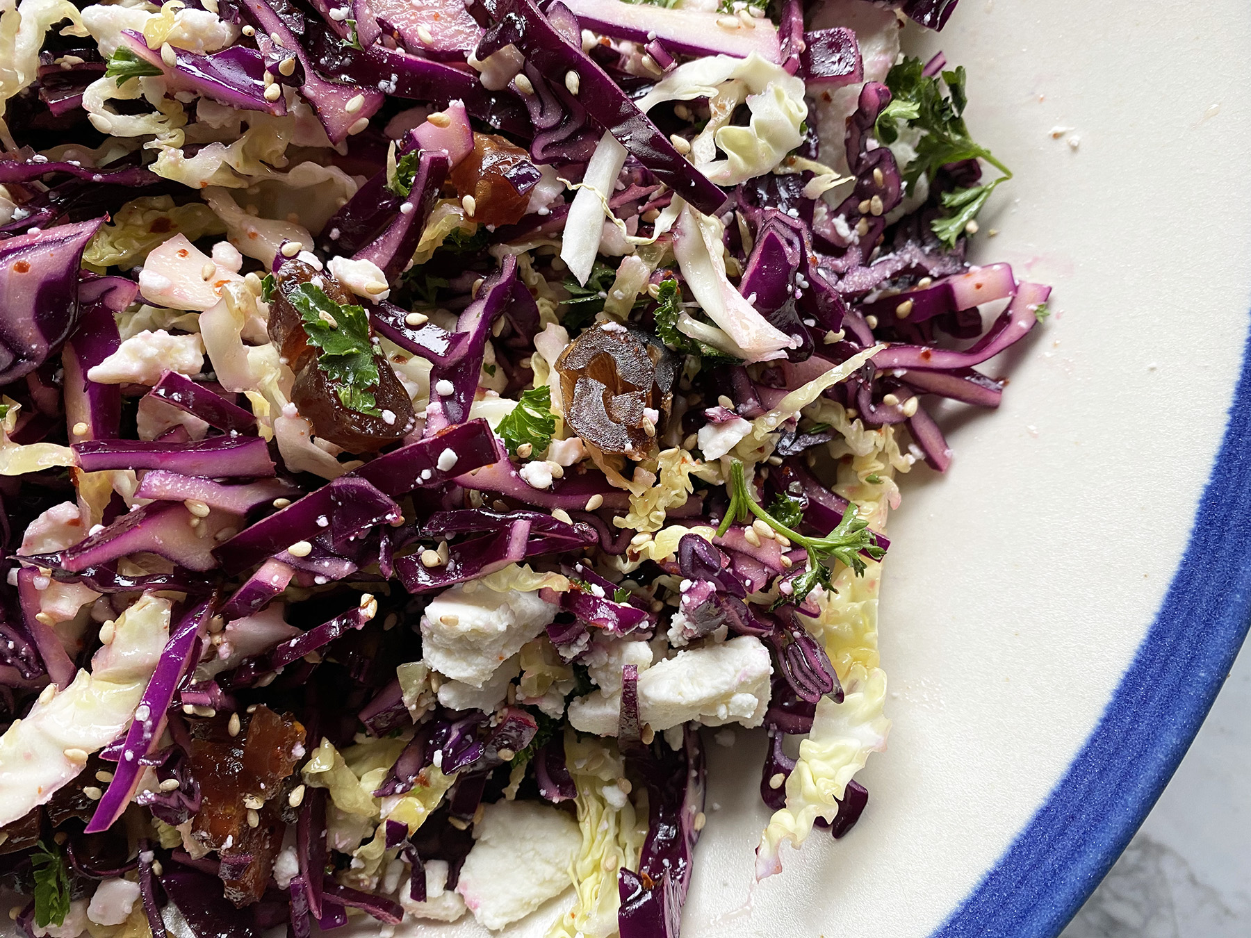 Red Cabbage, Date and Feta Salad