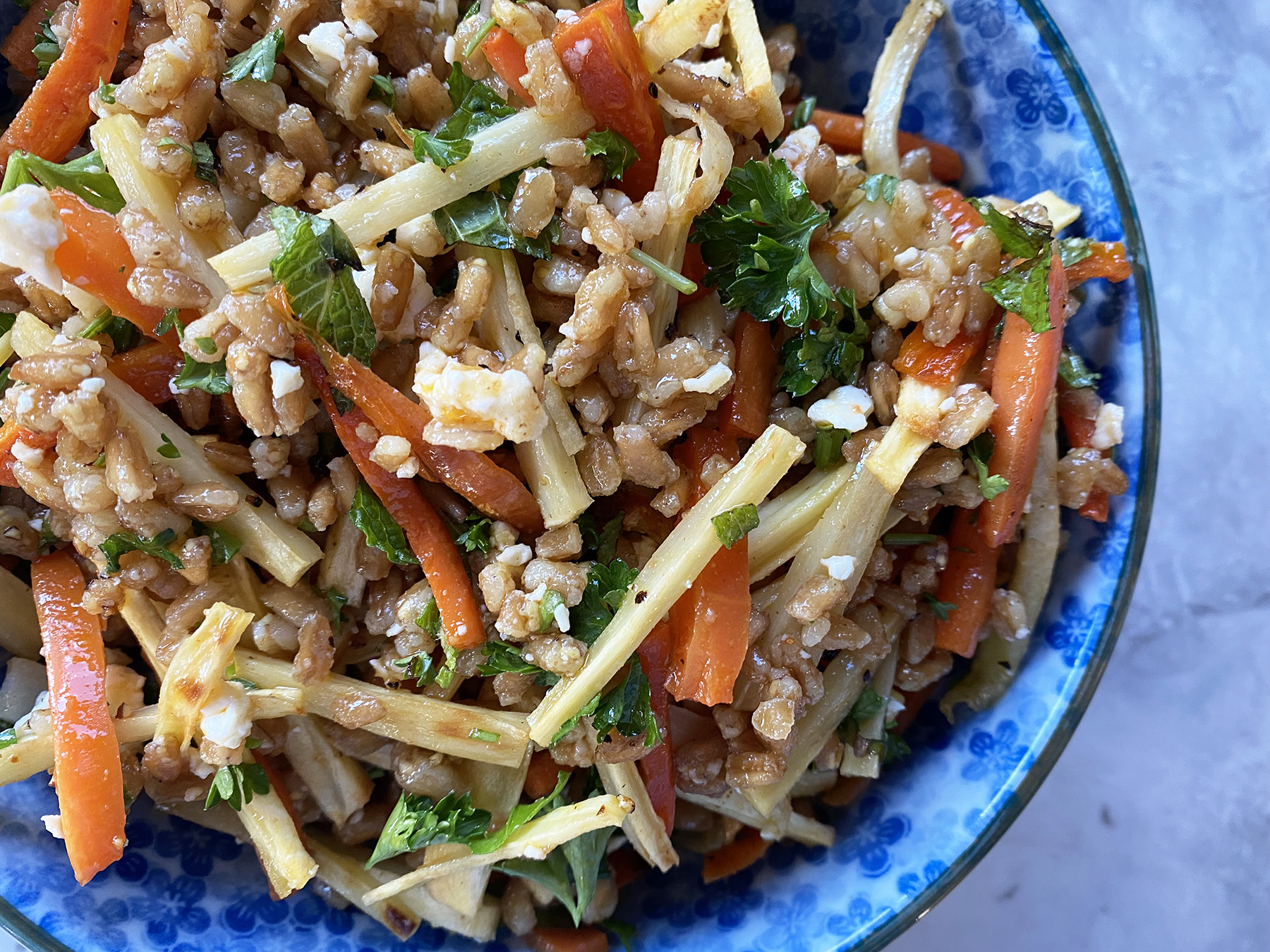 Carrot, Parsnip and Farro Salad