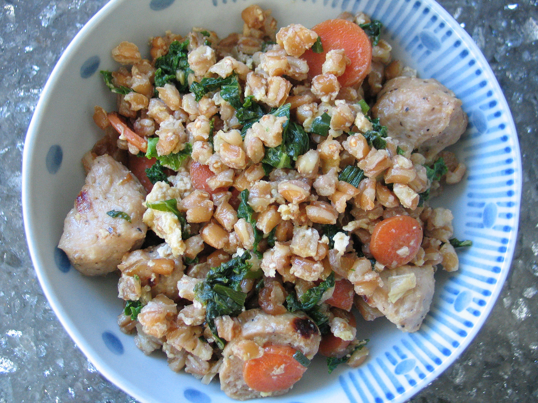 Kale and Sausage Fried ‘Rice’