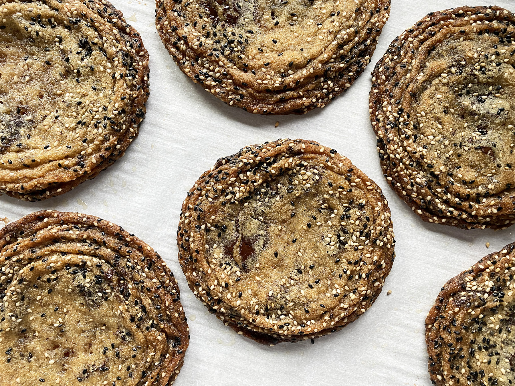 Toasted Sesame Chocolate Chunk Cookies